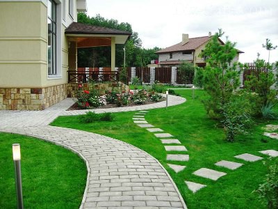Тротуарная плитка в дизайне сада